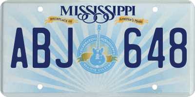 MS license plate ABJ648