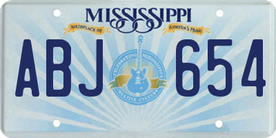 MS license plate ABJ654