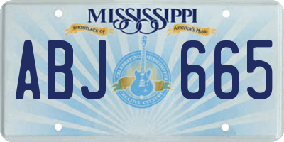 MS license plate ABJ665