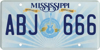 MS license plate ABJ666