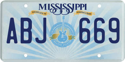 MS license plate ABJ669
