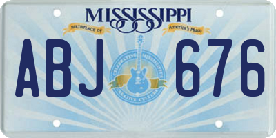 MS license plate ABJ676