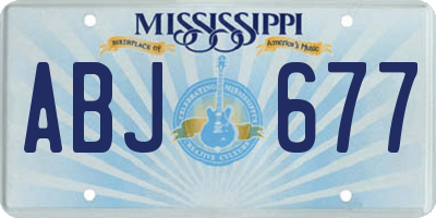 MS license plate ABJ677