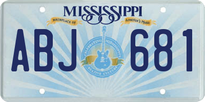 MS license plate ABJ681