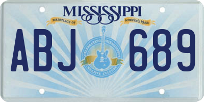 MS license plate ABJ689