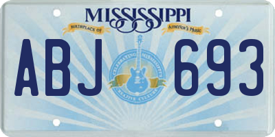MS license plate ABJ693
