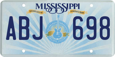 MS license plate ABJ698
