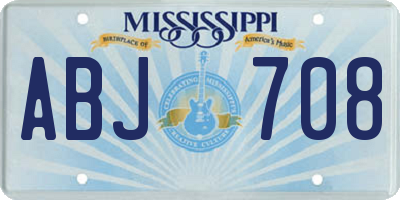 MS license plate ABJ708