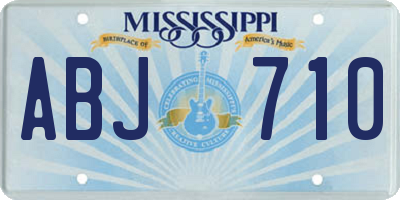 MS license plate ABJ710