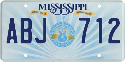 MS license plate ABJ712