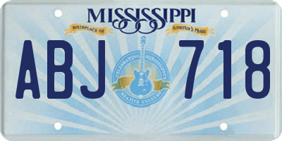 MS license plate ABJ718