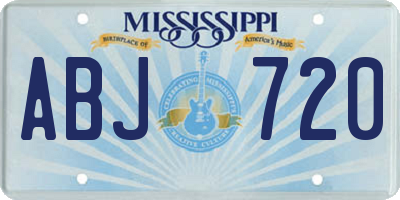 MS license plate ABJ720