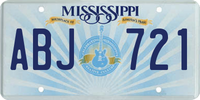 MS license plate ABJ721