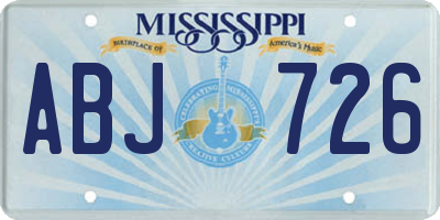 MS license plate ABJ726