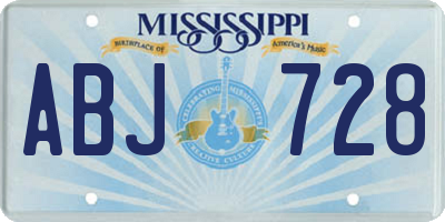 MS license plate ABJ728