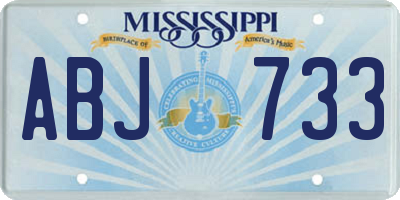 MS license plate ABJ733
