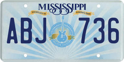 MS license plate ABJ736