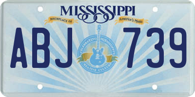 MS license plate ABJ739