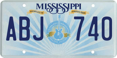 MS license plate ABJ740
