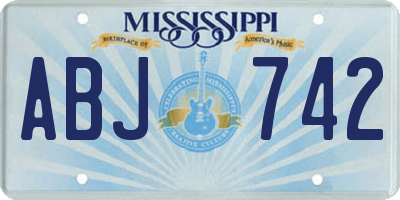 MS license plate ABJ742