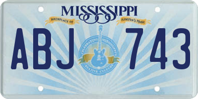 MS license plate ABJ743