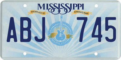 MS license plate ABJ745