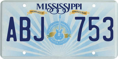MS license plate ABJ753