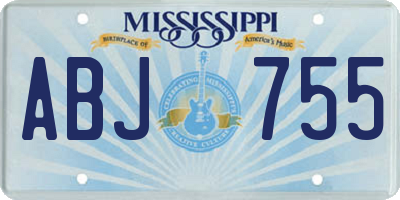 MS license plate ABJ755