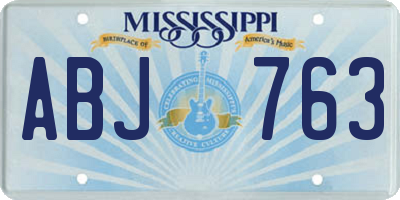 MS license plate ABJ763