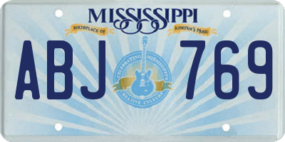 MS license plate ABJ769