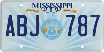 MS license plate ABJ787