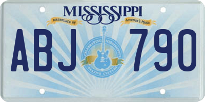 MS license plate ABJ790