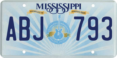 MS license plate ABJ793