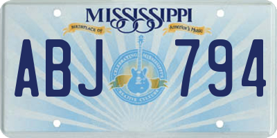 MS license plate ABJ794