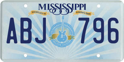 MS license plate ABJ796