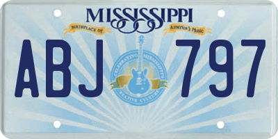 MS license plate ABJ797