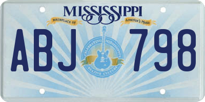 MS license plate ABJ798