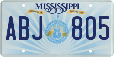MS license plate ABJ805