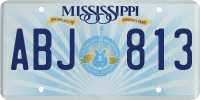 MS license plate ABJ813