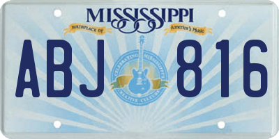 MS license plate ABJ816