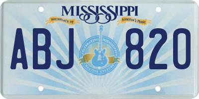 MS license plate ABJ820