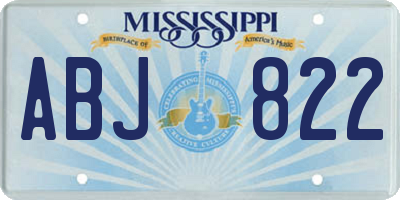 MS license plate ABJ822