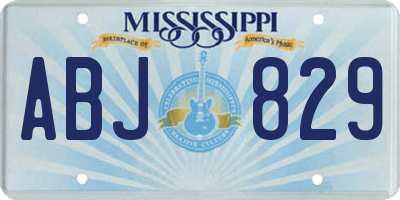 MS license plate ABJ829