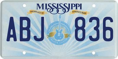 MS license plate ABJ836