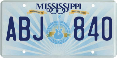 MS license plate ABJ840