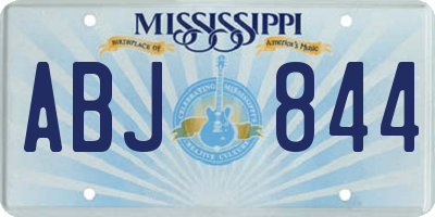 MS license plate ABJ844