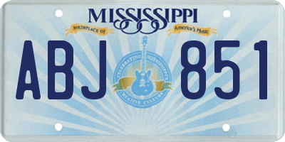 MS license plate ABJ851