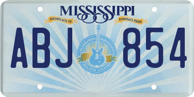 MS license plate ABJ854