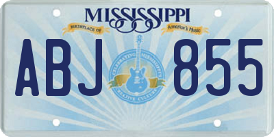 MS license plate ABJ855