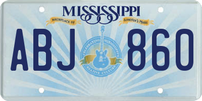 MS license plate ABJ860